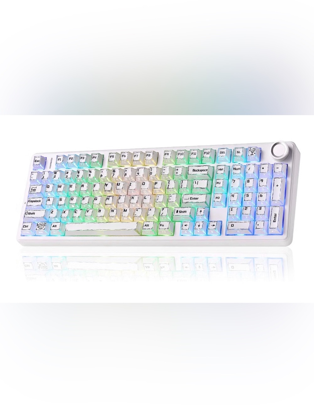 LEOBOG x Aula F99 Pro Wireless Mechanical Keyboard - White Comics. See details